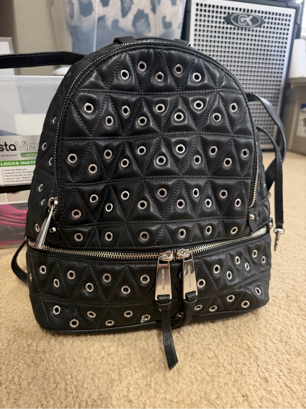 Michael Kors Studded Black Mini Backpack